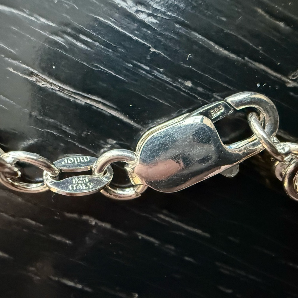 Italian 925 Sterling Silver Two-Tone Rope Necklace - Picture 5 of 7